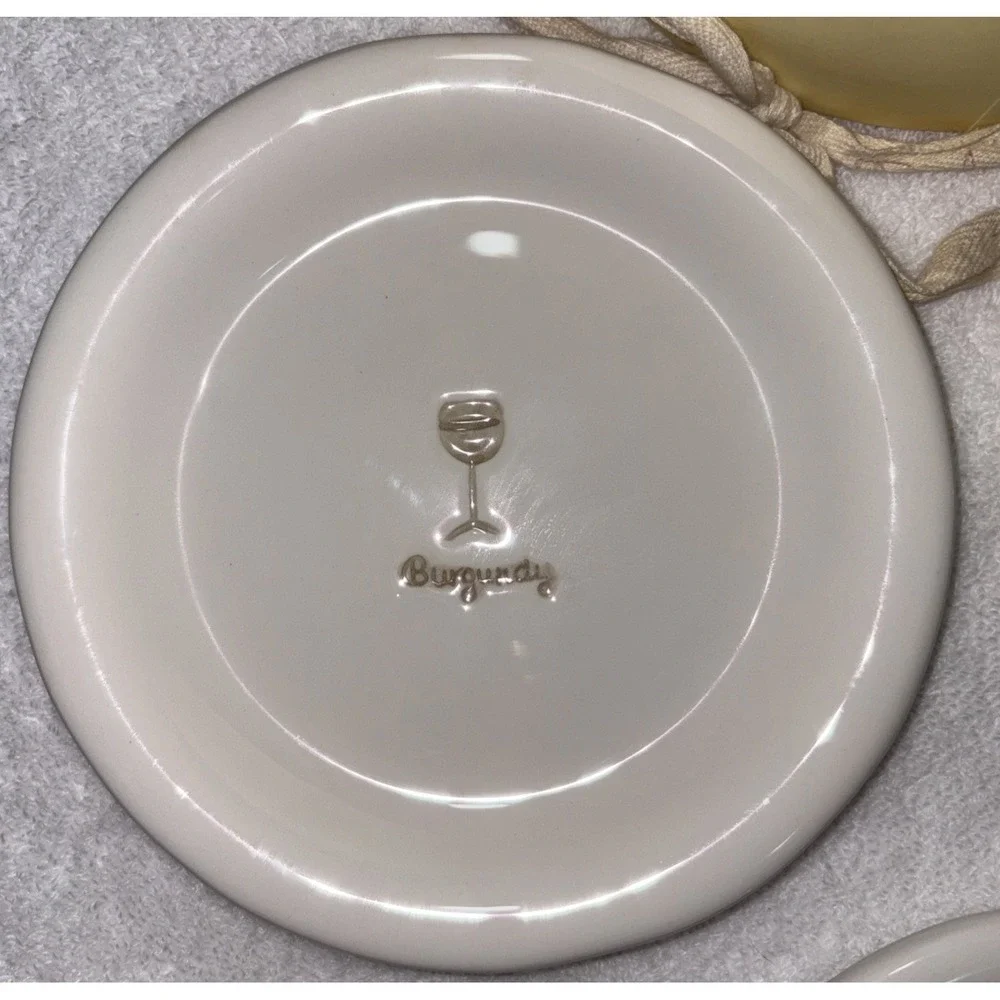 Williams Sonoma Ceramic Wine Series Canapé Plates Set of 6 Boxed